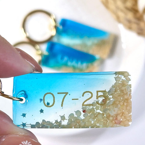 星の砂のネームタグ✩.*˚名入れ/文字入れ/キーリング/キーホルダー