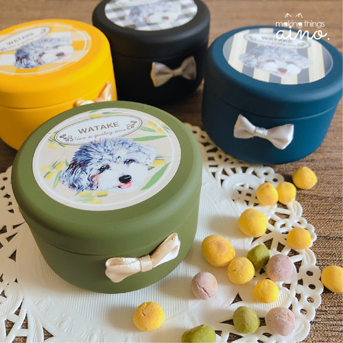 うちの子 おやつ缶 スタンダード | 犬 猫 ペット ベビー 名入れ 写真