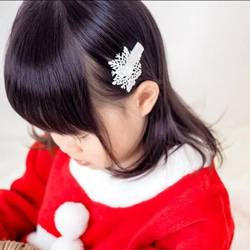 雪の結晶 ベビークリップセット❅　ヘアクリップ　クリスマス　エルサ　アナ雪　ヘッドドレス　髪飾り　誕生日　プレゼント 7枚目の画像