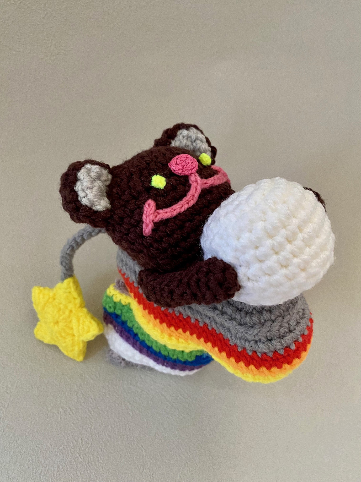 ゴルフパターカバー　レインボー柄（ピン型）