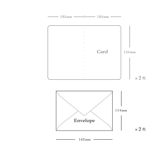 Mimosa // message cards（カード+封筒、各2枚入）　::　ミモザ　グリーティング　多目的カード 8枚目の画像