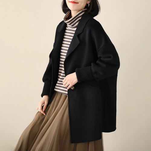 ❤️丈直し無料❤️ オフィスカジュアル パッチワーク ウールコート