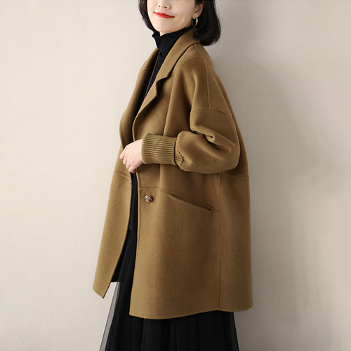 ❤️丈直し無料❤️ オフィスカジュアル パッチワーク ウールコート