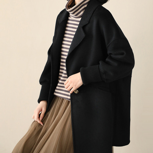 マキシ丈 レザー パッチワーク コート 桜パッチワーク刺繍コート | axes femme online shop