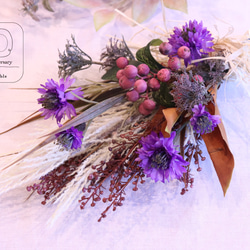 秋スワッグ アーティフィシャルフラワー 造花 紫色 アート