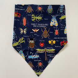 昆虫柄☆130〜140こどもエプロン、三角巾、巾着3点セット　 5枚目の画像