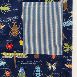 昆虫柄☆130〜140こどもエプロン、三角巾、巾着3点セット　 4枚目の画像