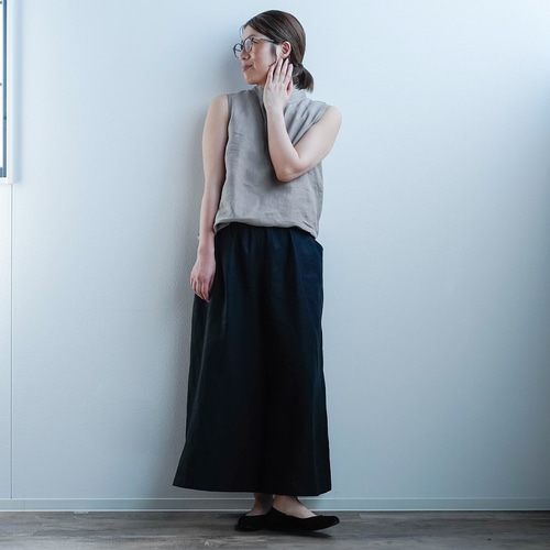 wafu入門編】数量限定！薄地で丈夫。超高密度織り ワイドパンツ / 黒色  