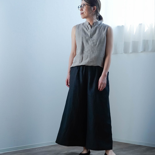 wafu入門編】数量限定！薄地で丈夫。超高密度織り ワイドパンツ / 黒色 