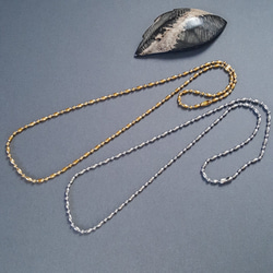 1pcs] オールステンレス製 楕円 ボール チェーン ネックレス 金属