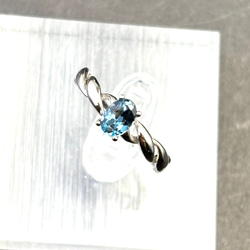 天然誕生石「ロンドンブルートパーズ」銀製リング☆デザイン重視ねじりアーム☆つけっぱなしOK♪ 6枚目の画像