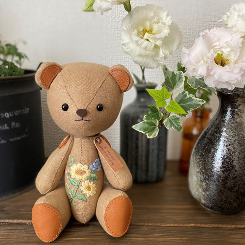 くまトレーナーもこぷく ワッペンタトゥー 3D刺繍トレーナー