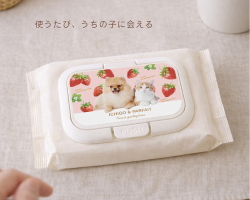 うちの子 ウエットシートのふた いちご | おしりふきのふた 赤ちゃん