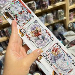 海外PETテープ 切り売り 花 カードパズル/花の祝福 海外マステ コラージュ 貝殻光マスキングテープ フラワー系装飾系 5枚目の画像