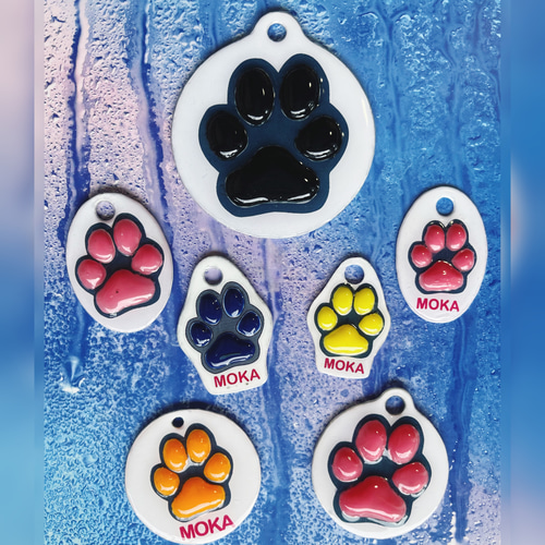 うちの子 ぷっくり キーホルダー 肉球【オーダー】9色以上 ペット服