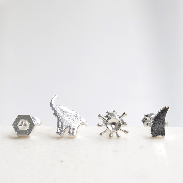 【片耳4種】Assortment of Mini Pierced Earrings / SV925 ≪送料無料≫ 1枚目の画像
