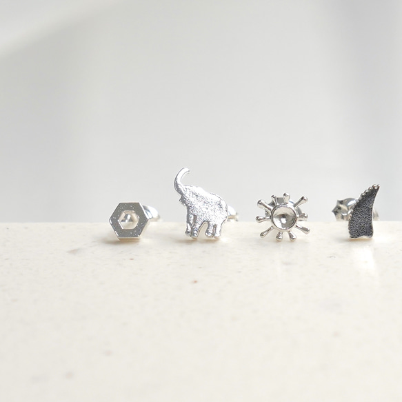 【片耳4種】Assortment of Mini Pierced Earrings / SV925 ≪送料無料≫ 4枚目の画像
