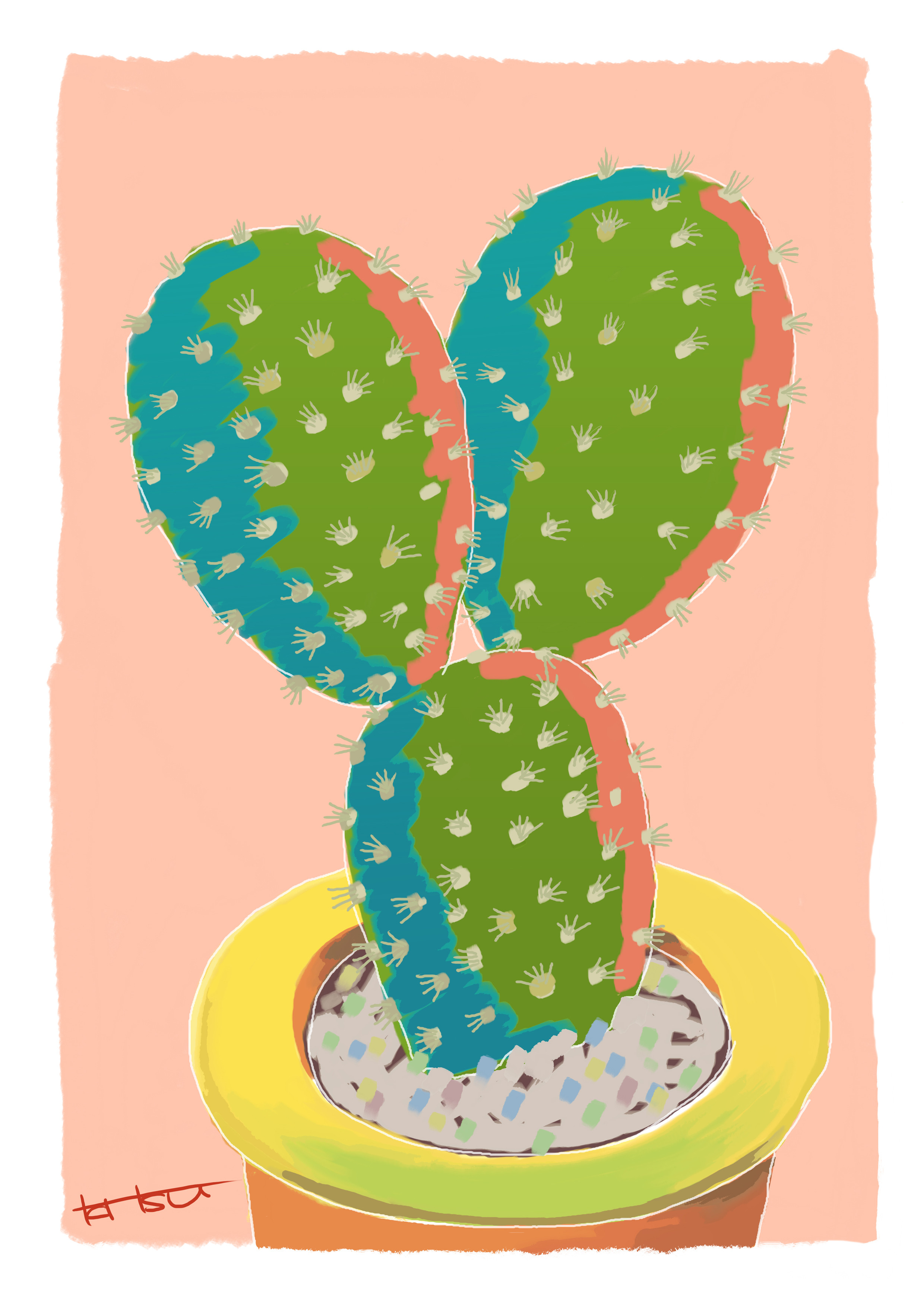 サボテン（ジークレー印刷）