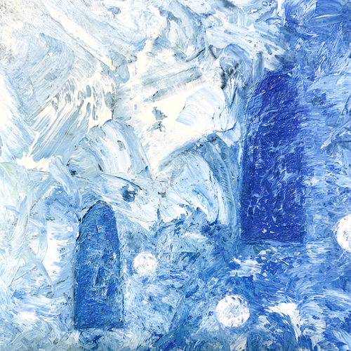 原画 油絵 海底の窓 海のアート 抽象画 S0 ブルー 癒し モダンアート