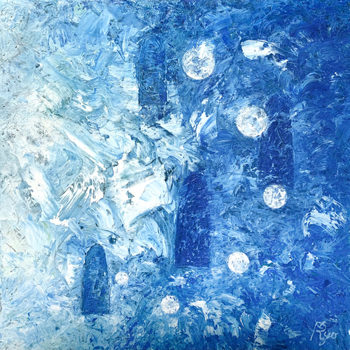 海の中 油絵 油絵海の中