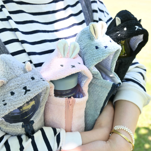 ペットボトルホルダー うさずきんちゃん サックスグレー（500