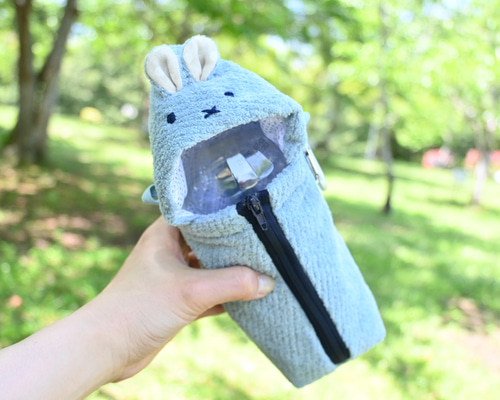 ペットボトルホルダー うさずきんちゃん サックスグレー（500