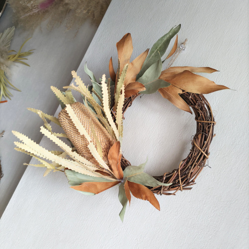 グレビレアゴールドドライリース リース vivre.librement 通販