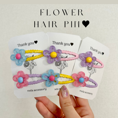 ハンドメイド お花 ヘアピン ヘアアクセ