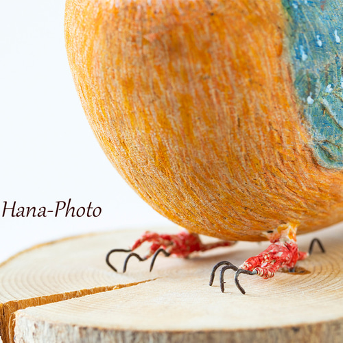 再販なし カワセミ （木製・手作りバードカービング） 彫刻 Hana-Photo