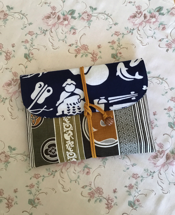 日本の伝統浜松手ぬぐいの御朱印帳ケース内布小桜模様の御朱印帳袋御朱印帳入れ 1枚目の画像
