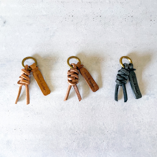 新しいエルメス 受注生産】編み上げ革紐キーホルダー lecoa キーホルダー キーホルダー