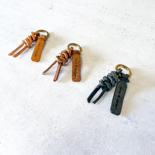 受注生産】編み上げ革紐キーホルダー キーホルダー lecoa 通販