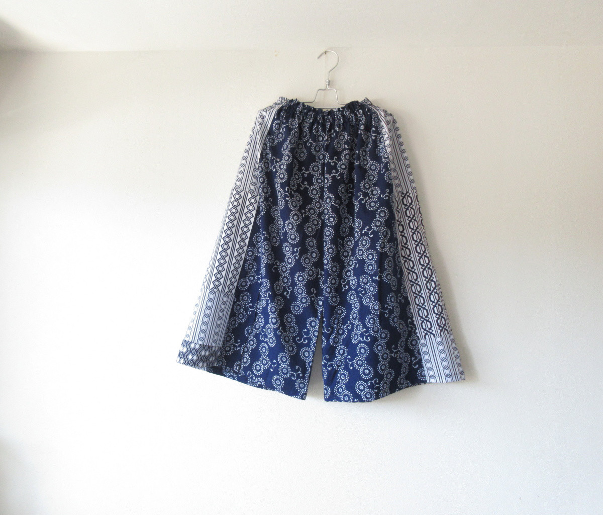 ☆浴衣ガウチョパンツ☆脇パッチワーク♪/31kg002