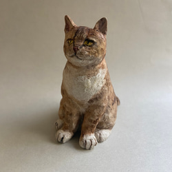 オーブン陶土のお座り猫 1枚目の画像