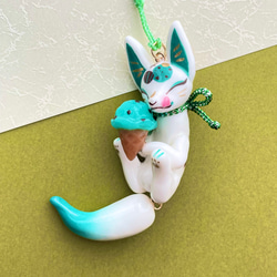 新作】チョコミント狐ストラップ 携帯ストラップ 叶きりく 通販