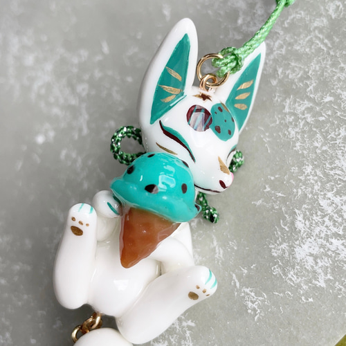 新作】チョコミント狐ストラップ 携帯ストラップ 叶きりく 通販