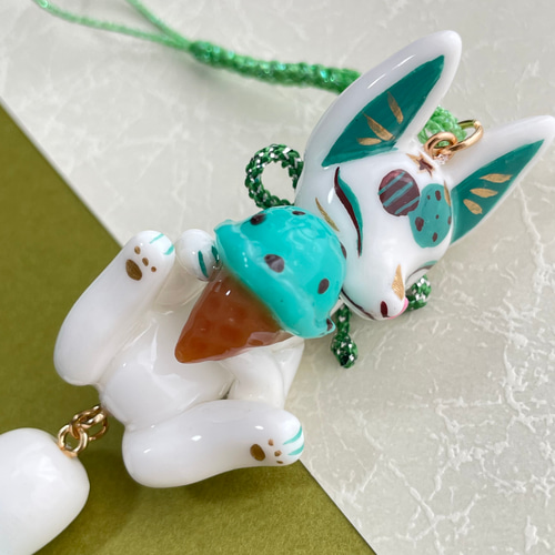 新作】チョコミント狐ストラップ 携帯ストラップ 叶きりく 通販