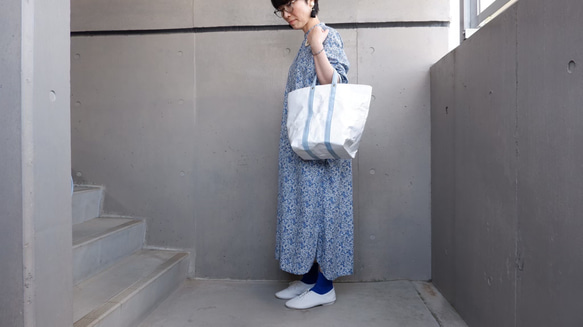 コメカミフクロ SHIRO TOTE(シロトート) M size -水色- 3枚目の画像