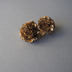 SUGAR PLUM 耳環 GOLD BROWN/高級時裝刺繡配件 第6張的照片