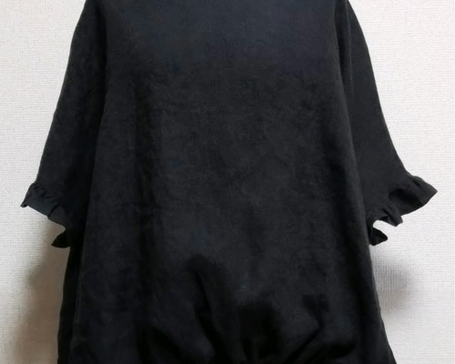 ハンドメイド　後ろ下がりのゆったりプルオーバー リネン100% 7f2bd2e5674528e0734b32981c9cec