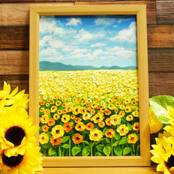 油絵 絵画 【風車の向日葵畑】 絵画 HR 通販 16329331｜Creema(クリーマ)