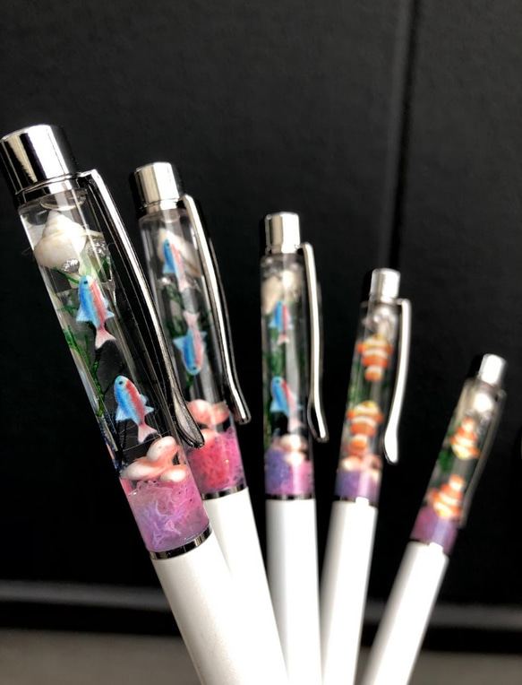 小さな水槽】熱帯魚 * ハーバリウムボールペン ペン・筆記用具