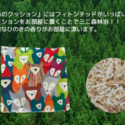 森のクッションⅡ Ⅿ size colorful animals -ヒノキの香 - 10枚目の画像
