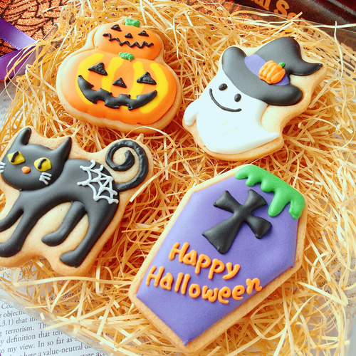 ハロウィン】アイシングクッキー4枚入りボックス クッキー yumelala