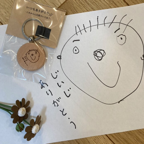 送料込】敬老の日 キーホルダー 似顔絵 木製 プレゼント 雑貨・その他