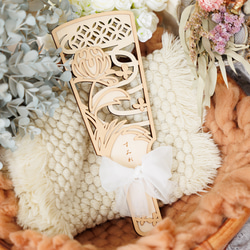 名入れ無料》七五三 正月飾り 羽子板⌇木製「バイカラー／菊と蝶」百日