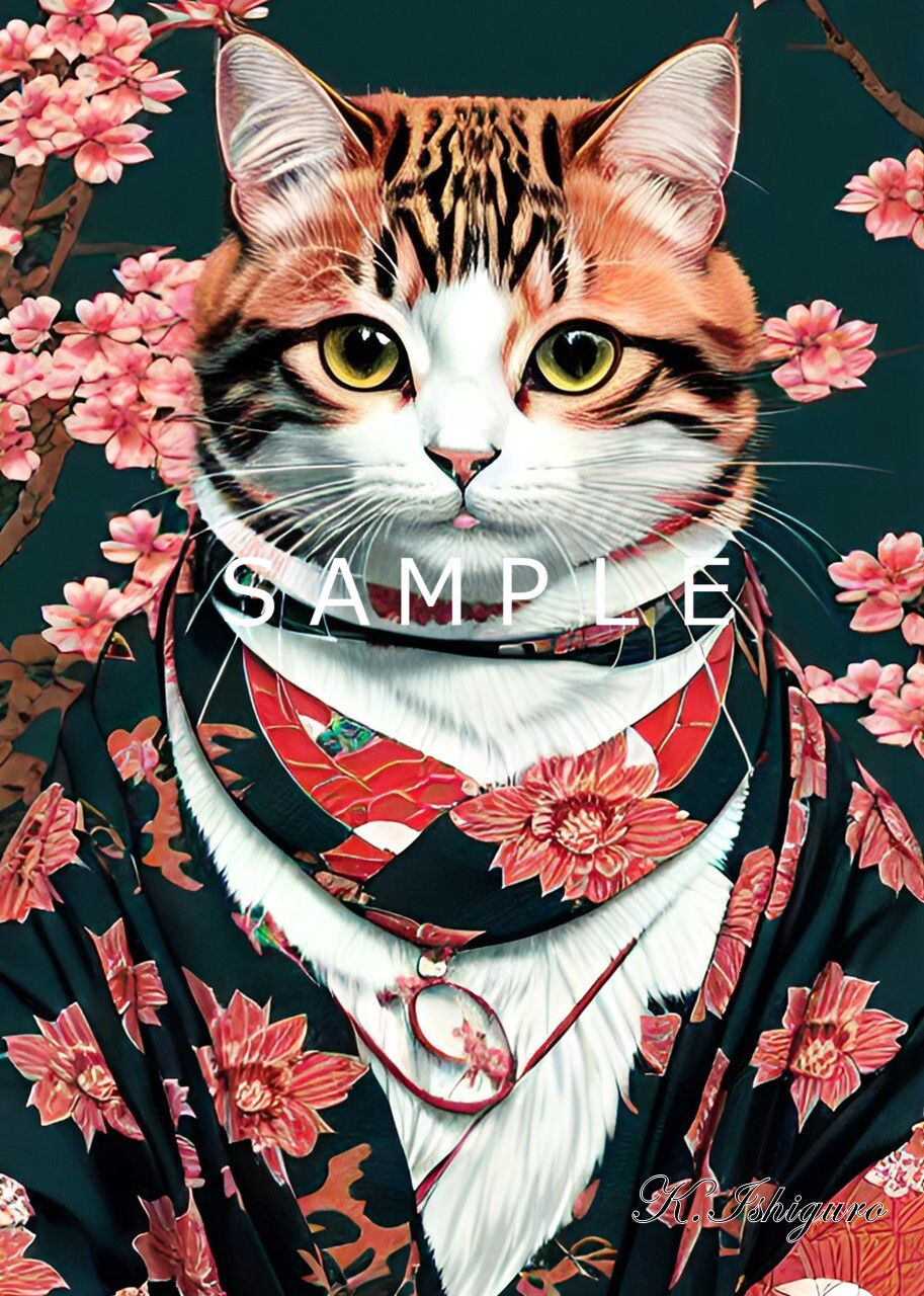 【激安アウトレット!】 美人画 臙脂色NO-1336 猫 櫛 日本画 浮世絵 塩瀬 名古屋帯 手描き 着物・浴衣