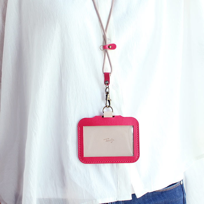 IDケース＋ネックストラップ付き  T-102+T80【7色】パスケース ICケース 社員証ケース 受注生産