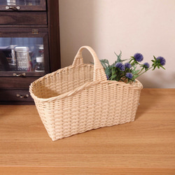 ワンハンドルバスケット WIDE＊バニラ / 収納かご 小物入れ キッチン