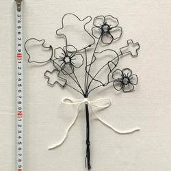 おばけとアネモネの花束　ハロウィン　ワイヤーアート 7枚目の画像